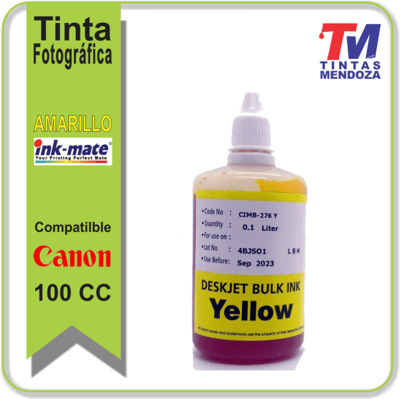Tinta Ink-Mate  Canon Amarilla x 100cc