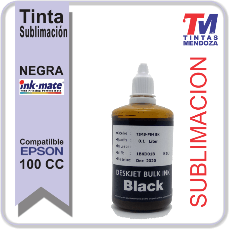 Tinta Ink-Mate Sublimacion Negro x 100cc