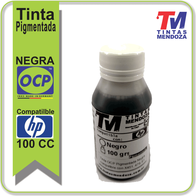 Tinta OCP Negra Pigmentada  HP x 100cc.