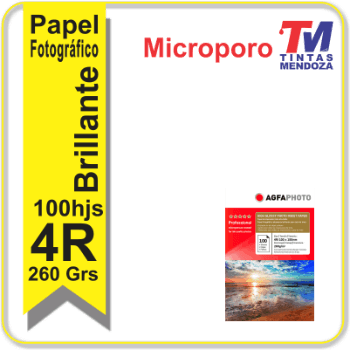 Papel AgfaPhoto Microporo 10x15 Glossy 260grs.