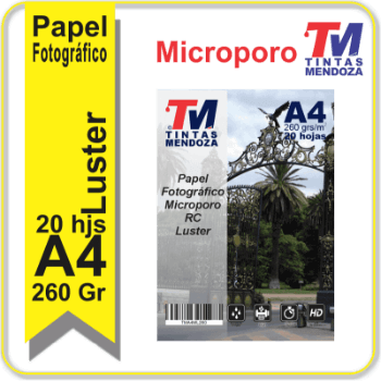 Papel Microporo TM Luster 260grs. A4 x 20