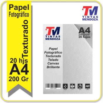 Papel fotografico texturado canvas A4 200grs