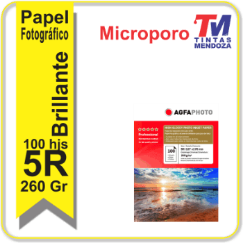 Papel AgfaPhoto Glossy 13x18 260grs x 100 hjs