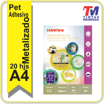 Sticker Pet Metalizado Hartwii A4 x 20 hjs