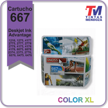 Cartucho Alternativo 667XL Color