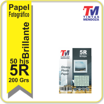 Papel Fotografico TM Brillante 200grs 5R x 50 hjs