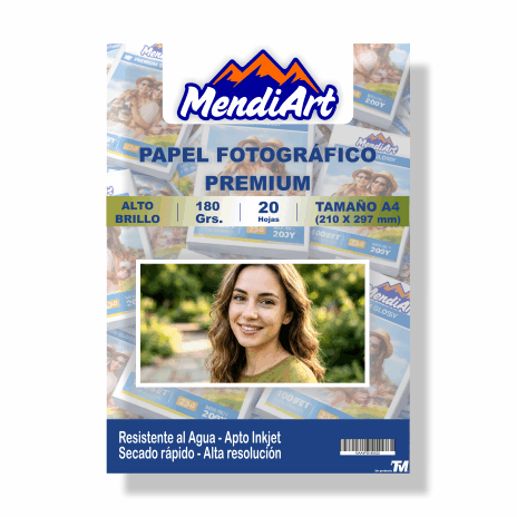 Papel Fotografico Glossy TM 180grs 20 hojas