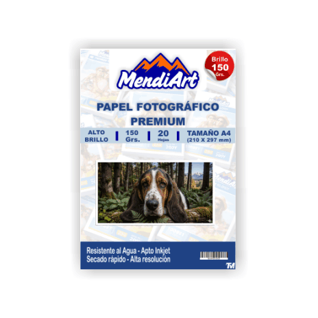 Fotografico Brillante MendiArt A4 150grs 20 hojas