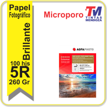 Papel AgfaPhoto Glossy 13x18 260grs x 100 hjs