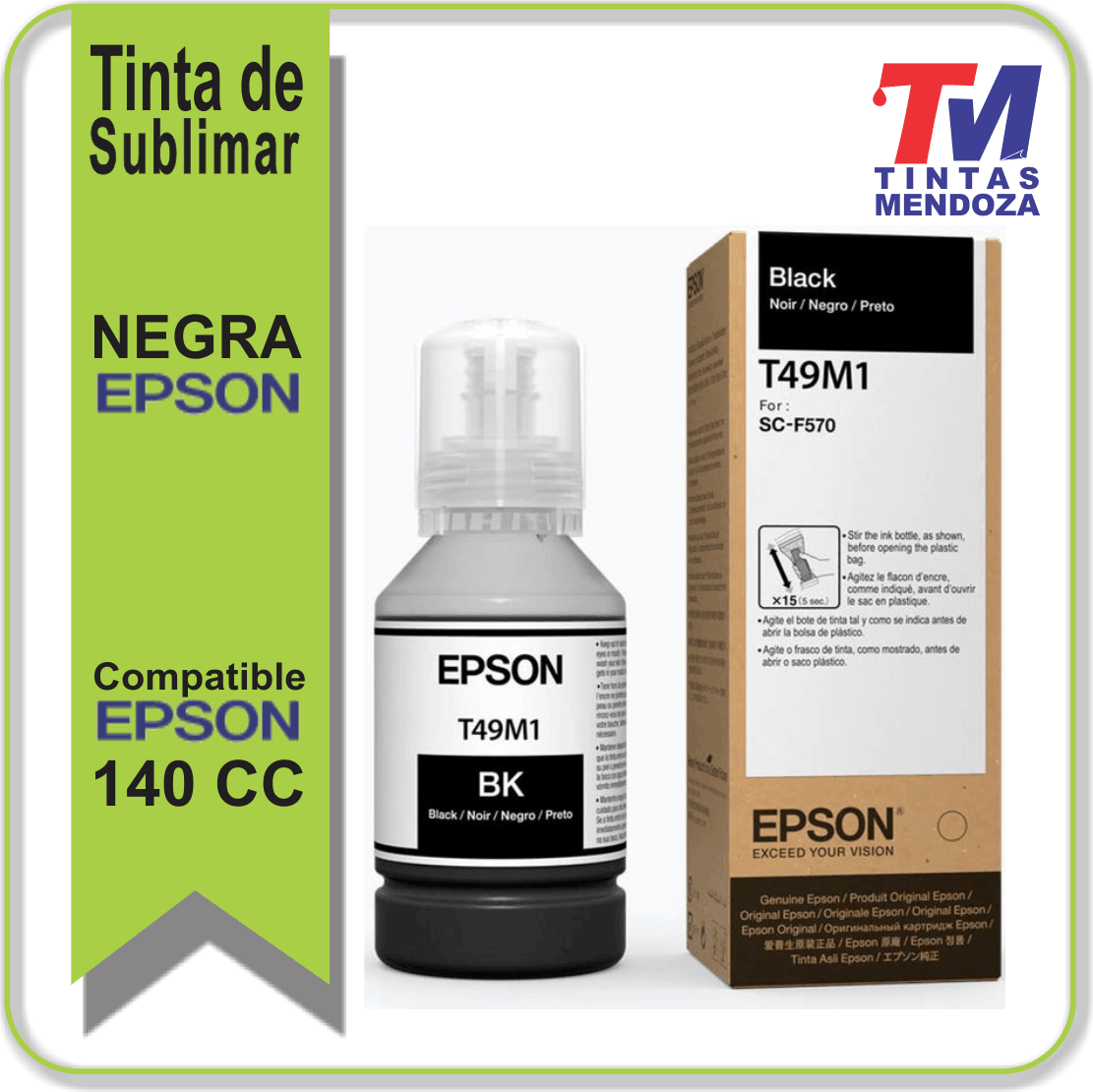 BotellaTinta Negra Epson TT49M