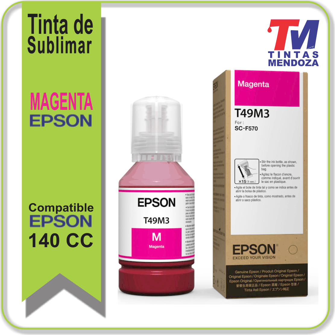 Botella de Tinta Magenta Epson TT49M