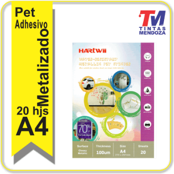 Sticker Pet Metalizado Hartwii A4 x 20 hjs