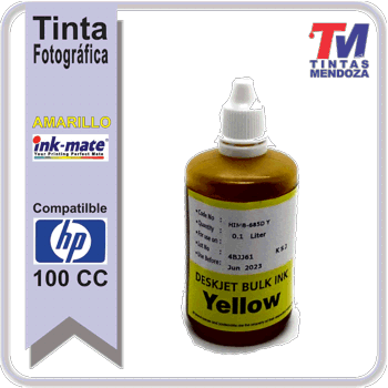 Tinta Ink-Mate para HP Amarilla x 100cc