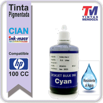 Tinta Ink-Mate para HP Cian Pigmenta x 100cc