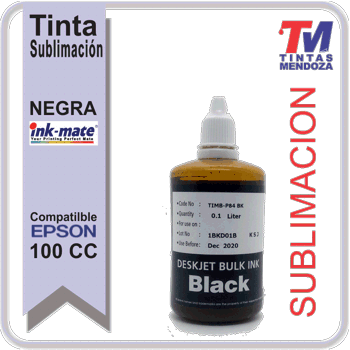 Tinta Ink-Mate Sublimacion Negro x 100cc