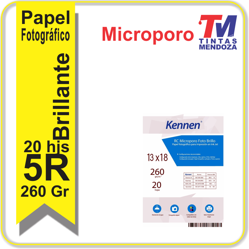 Microporo Kennen 13x18 Glossy 260gr x 20h.