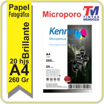 Kennen Microp. Japone Brillante 260grs. A4 x 20hjs