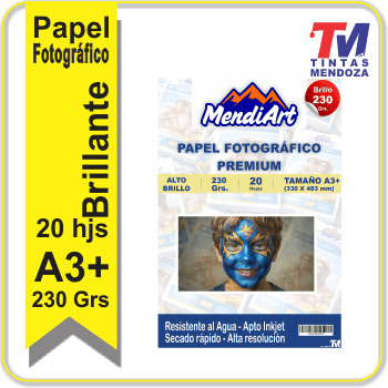 Fotográfico Brillante MendiArt A3+ 230grs x 20 hjs.