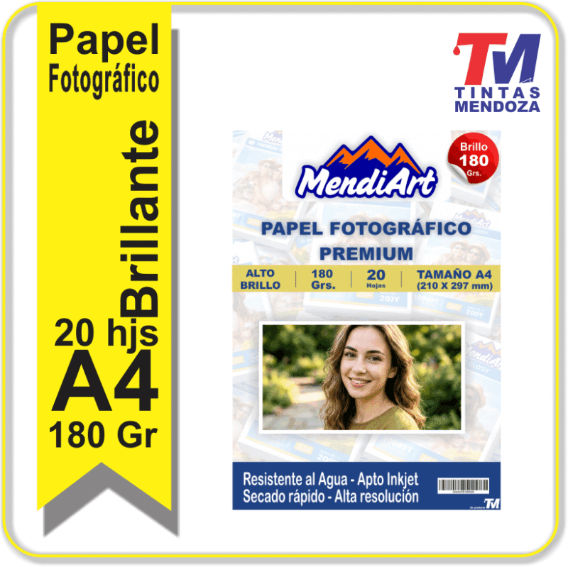 Fotográfico Brillante MendiArt A4 180grs 20 hojas