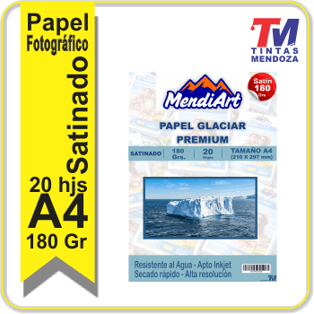 Papel fotografico Satinado MendiArt A4 180grs x 20 hjs