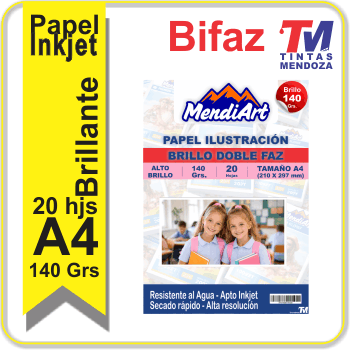 Ilustracion Brillante MendiArt A4 Bifaz 140gr x 20hj