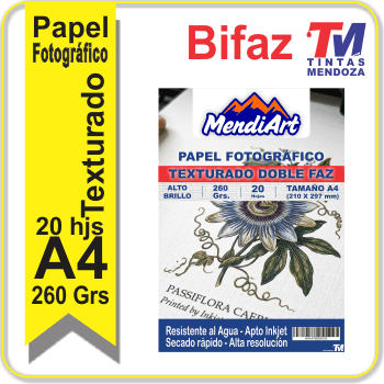 Fotográfico texturado Brillante Bifaz MendiArt A4 260grs