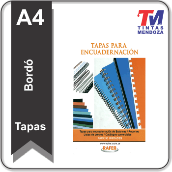 Tapas de PP Bordó A4 x 50 unidades