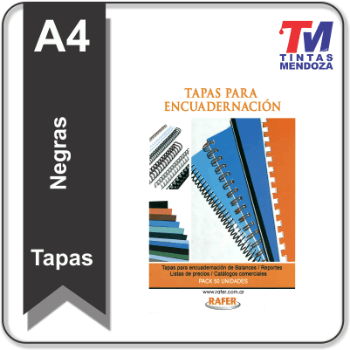 Tapas de PP Negras A4 x 50 unidades