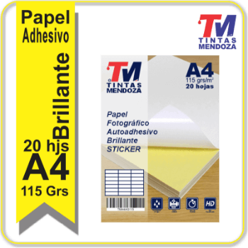 Fotografico Autoadhesivo Glossy A4 115grs x 20hjs