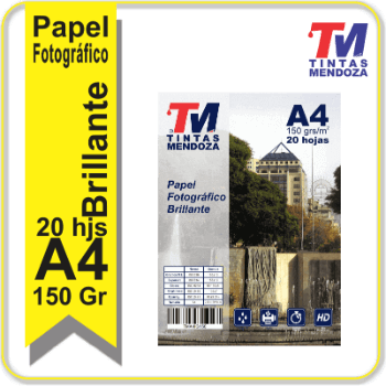 Papel Fotografico Glossy A4 TM 150grs 20 hojas