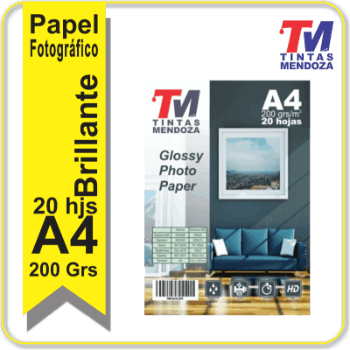 Papel Fotografico TM Glossy A4 200grs 20 hojas