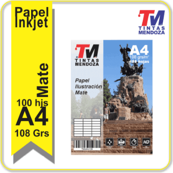 Papel Inkjet Mate A4 TM 108grs. X 100hjs