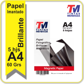 Papel Magnetico Ink Glossy A4 x 5 hjs640grs