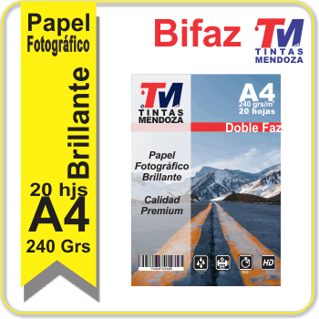 TM Fotografico A4 Bifaz Brillante 240Grs x 20 hj