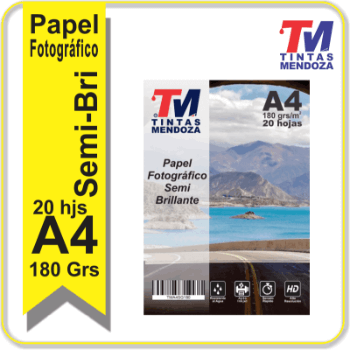 Papel fotográfico TM Semi-brillo 180grs x 20hj