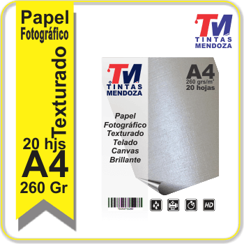 Papel fotografico texturado canvas A4 260grs