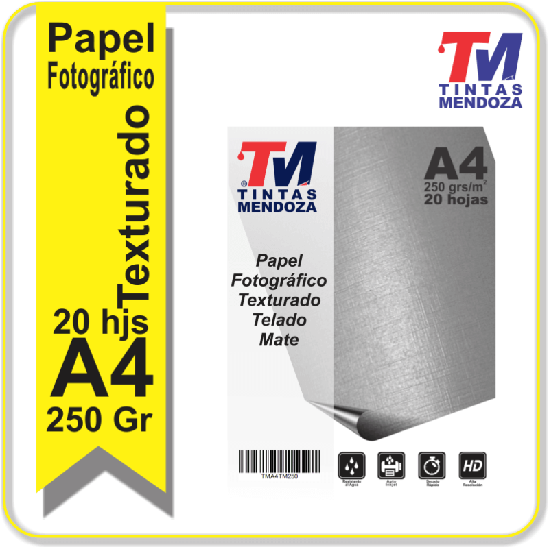 Papel fotografico texturado Mate A4 250grs