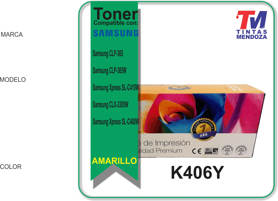 Toner TM para Samsung K406Y Amarillo