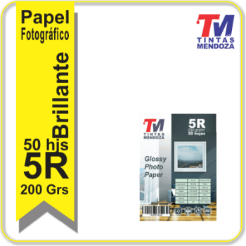 Papel Fotografico TM Brillante 200grs 5R x 50 hjs