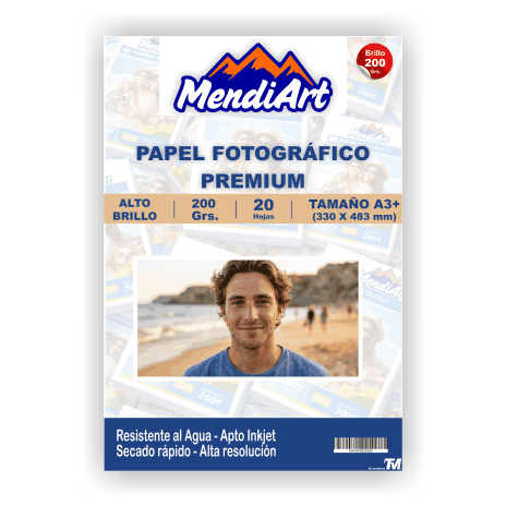 Papel Fotografico TM Brillante 200grs. A3+ x 20hjs