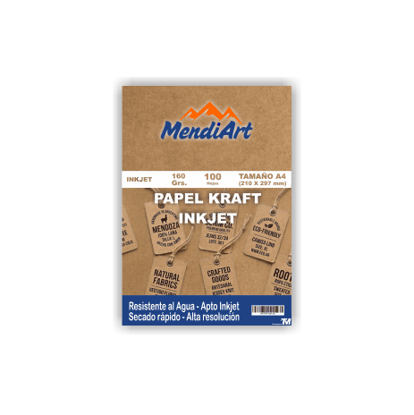 Papel Inkjet Kraft MendiArt A4 de 160grs x 100 hojas