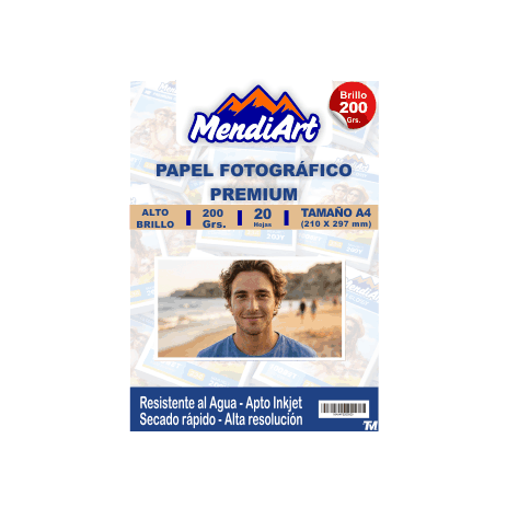 Fotografico brillante A4 MendiArt 200grs 20 hojas